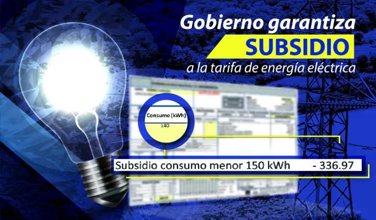 Gobierno garantiza subsidio y precios estables de la energía eléctrica