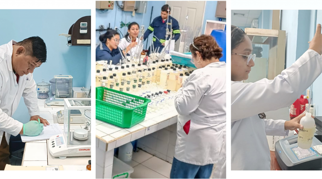 Especialistas del Laboratorio Geoquímico de ENEL